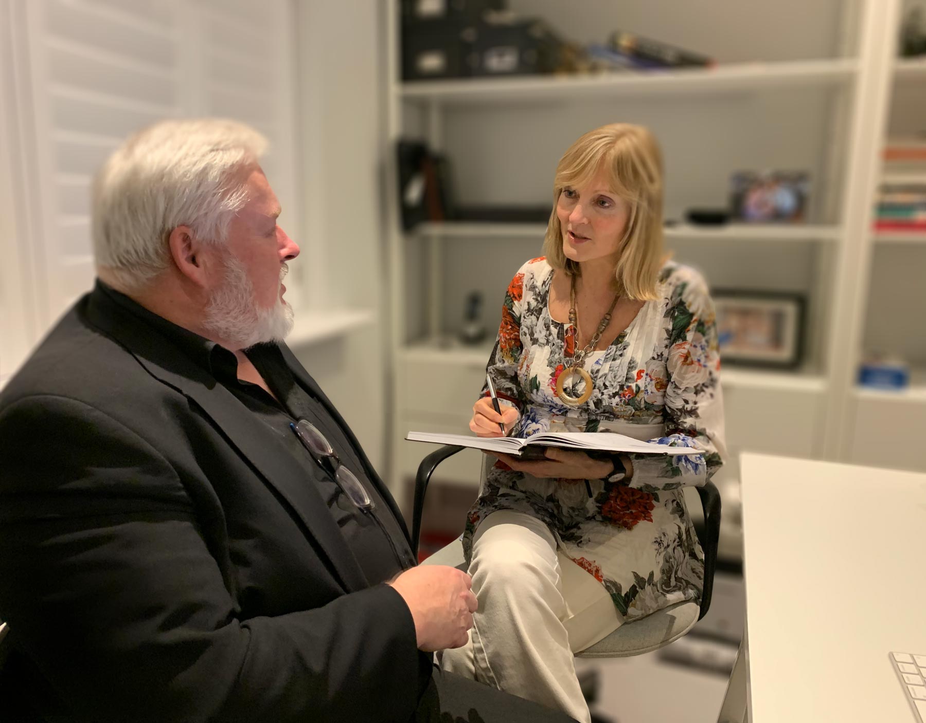 Felicity consulting with a patient