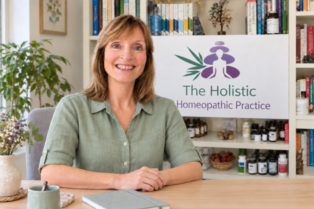 Felicity Stewart, qualified homeopath and nutritionist, in her consultation room